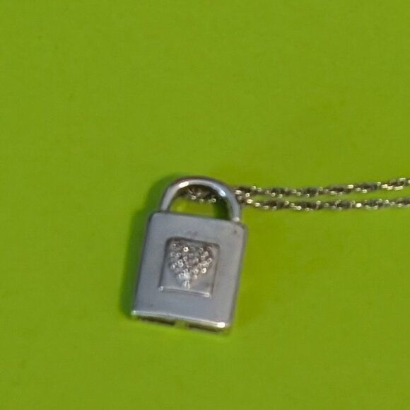 Zales Diamond Padlock Heart Locket Pendant - Picture 2 of 2